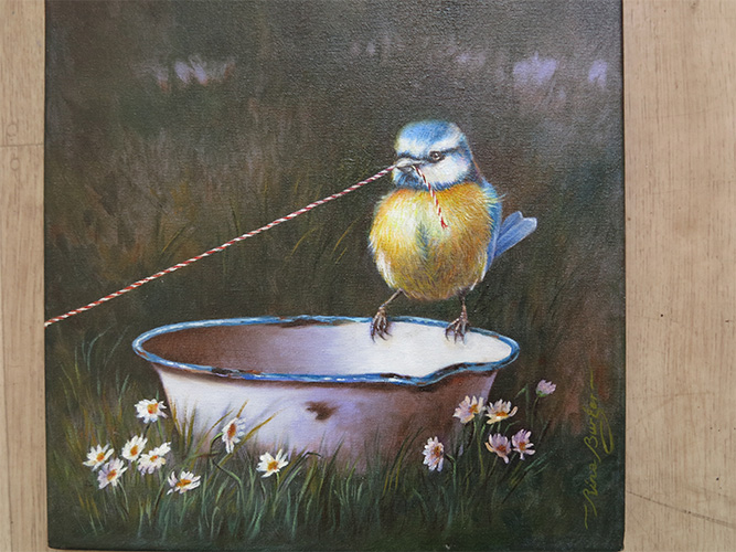 Emaille waterbakje — Rina Burger